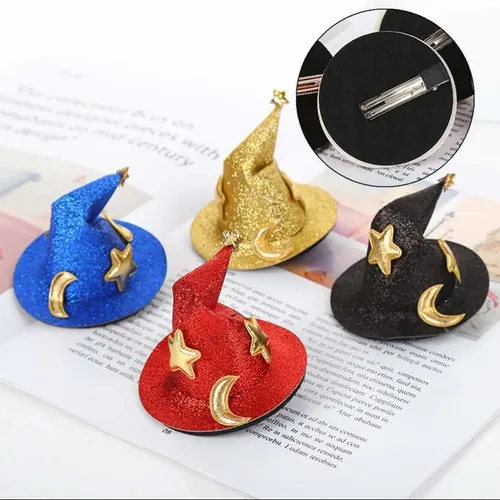 8 Pinzas Para Cabello Sombrero De Bruja, Set De 8