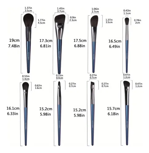 Set De Brochas De Maquillaje Suaves, 8 Piezas Para Una Aplic
