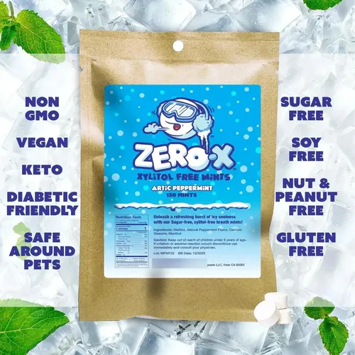 Breath Mints Chomp Zero-x Sin Xilitol, Sin Azúcar, 150 Unida