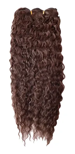Cortina De Pelo Rizado Orgánicas Afro 4,50 Metros Reales !! Color #4 Castaño