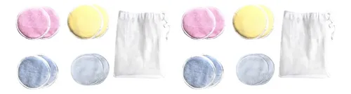 16 Almohadillas Desmaquillantes Lavables Para Rostro De Tres