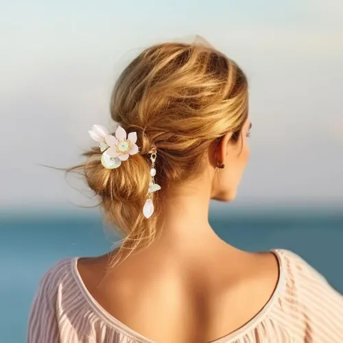 Prendedores Florales Rosa Hechos A Mano Para Pelo