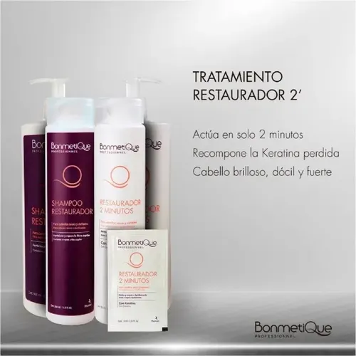 Shampoo Bonmetique Restaurador Cabello Seco Dañado X 350ml