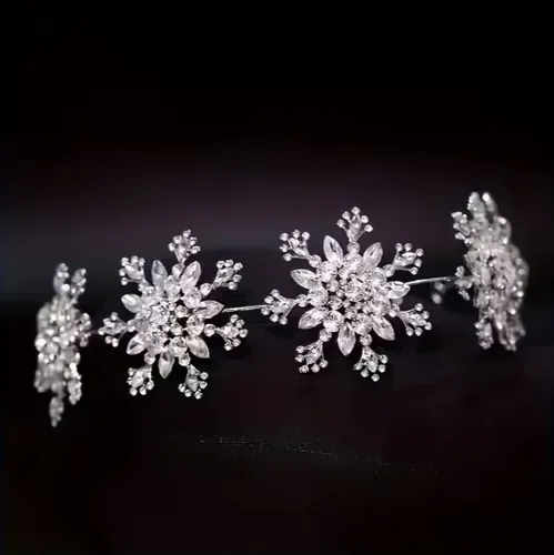 Elegante Diadema Con Forma De Copo De Nieve Con Diamantes De