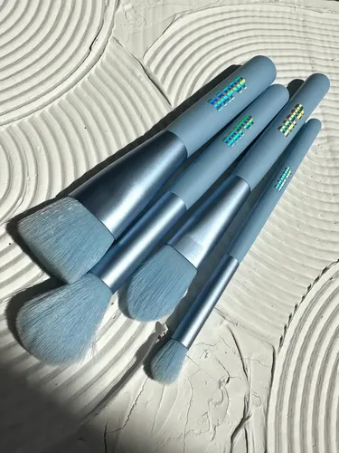 Set Dapop Pandora 4 Brochas De Maquillaje Para Rostro Y Ojos Color Celeste