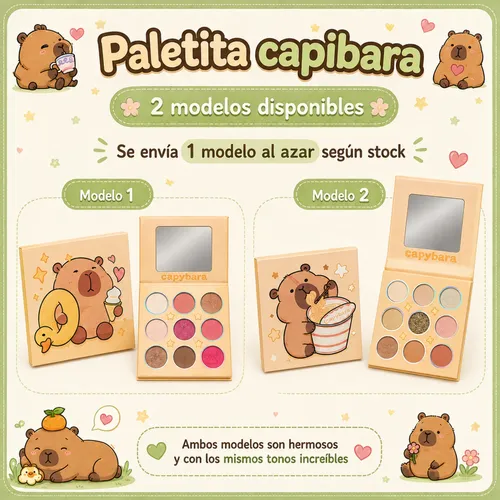 Box Capibara Maquillaje Kawaii Set Paleta Regalo Completo
