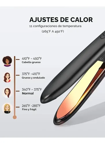 Plancha Para El Cabello De 100% Titanio-negro/ 1