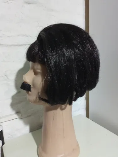 Disfraz Peluca Negra Cabello Hacia Atras By La Parti Wigs!