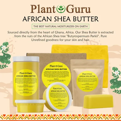 Barra De Manteca De Karité Plant Guru, Cruda, Africana, 240