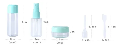 Set De Botellas De Viaje, Kit De 8 Botellas De Maquillaje Mu