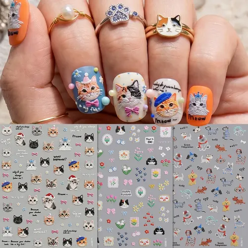 Prima Stickers 3d For Uñas Diseño Kawaii Autoadheribles