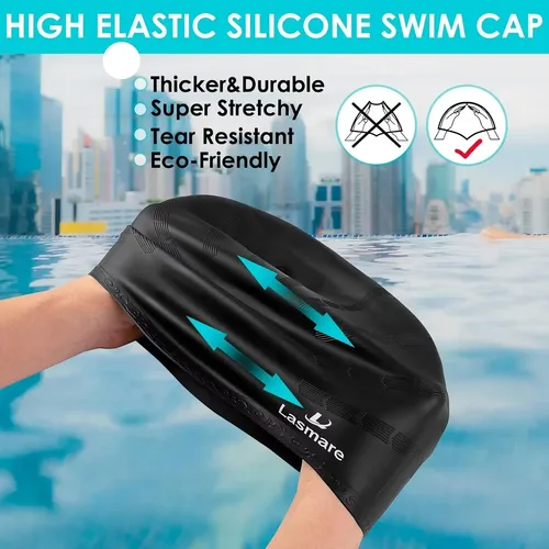 Gorro De Baño De Pelo Largo Para Mujer Y Hombre Con Protecci