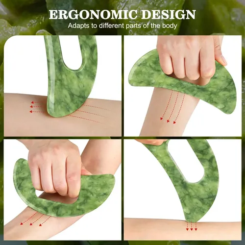 Herramienta De Masaje Gua Sha Cekpo Jade Stone, Grande, Con