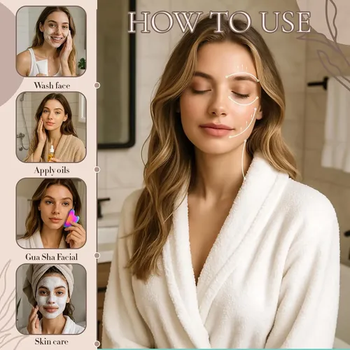 Gua Sha Facial Metal Arcoíris Para Drenaje Linfático