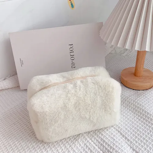 Bolsa De Maquillaje De Felpa For Mujer, Bolsa De Viaje