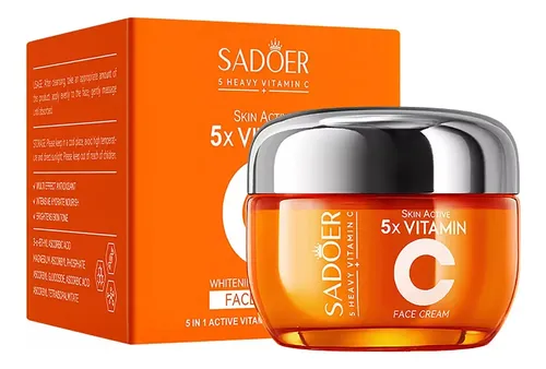 Crema Facial Sadoer Vitamina 5x Iluminadora Blanqueadora Momento De Aplicación Día/noche Tipo De Piel Mixta