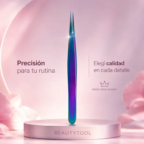 Pinza De Precisión Angular Para Pestañas Postizas Y Cejas