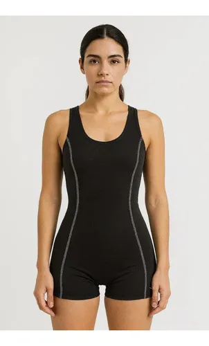 Malla Natacion Mujer Short Pierna Resistente Cloro Y Gorro