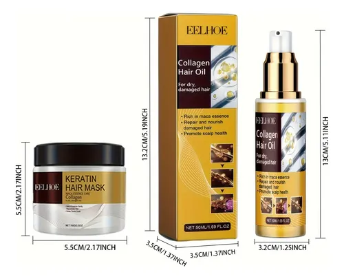 Mascarilla Keratina Aceite Colágeno Hidratante Cabello