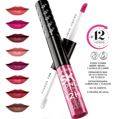 Labial Líquido Con Fijador 12 Horas Mate Silk Kiss Violetta Color Bendito Nude