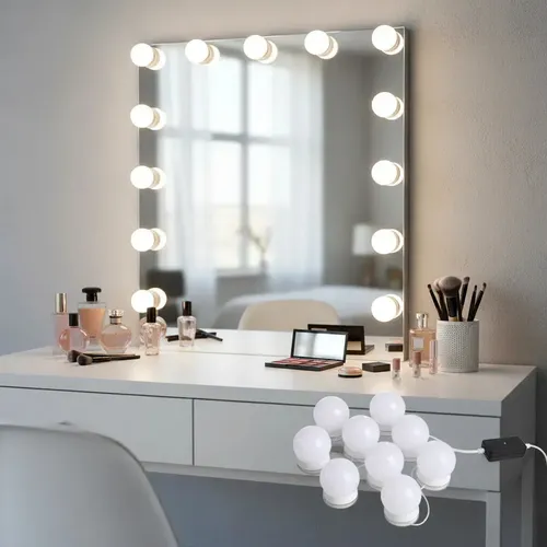 Kit 10 Focos Lamparas Luz Led Espejo Usb Maquillaje Camarin Veoquiero