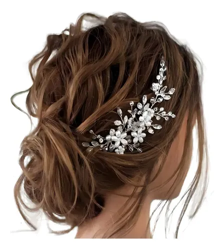 Aokun Tiara De Cristal Y Perlas Para Novia, Peine El Pelo