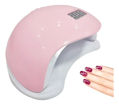 Lámpara Uv Led 48w Lishumei Para Uñas En Gel Rosa