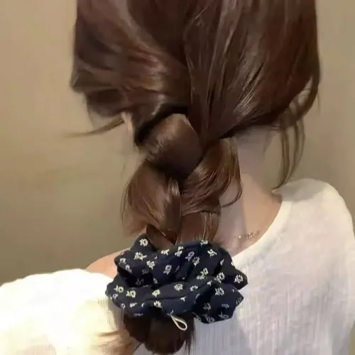 Corbata De Pelo Azul Rosa De Mezclilla: Diadema Floral Para