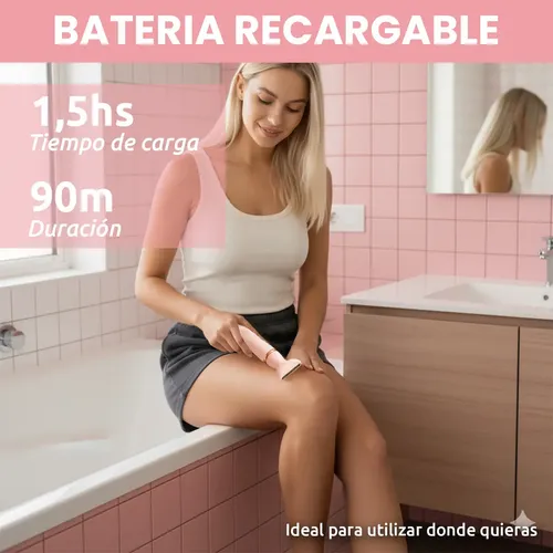 Set Mujer Afeitadora Corporal 4en1 Nariz Ceja Vgr V-761 Rosa