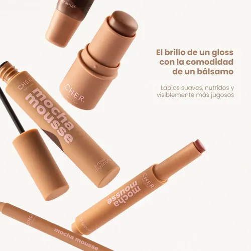 Gloss en Barra Cher Labial Brillante Nude Mocha Mousse Hidratante