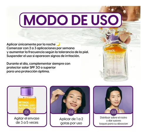 Purito Serum Facial Retinol+retinal 2000 Nad+ Firming Facial Mixta Día/noche