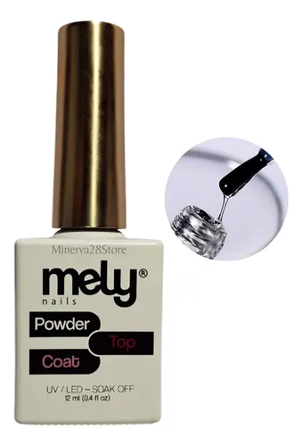 Top Coat Powder Mely 12ml Semipermanente, Aprobado Anmat