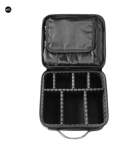 Organizador Maquillaje Mtl Neceser Profesional Compartimentos Ajustables Divisores Rigidos Material Oxford Resistente Portatil Cosméticos Brochas Cremas Perfumes Accesorios Viaje Tocador