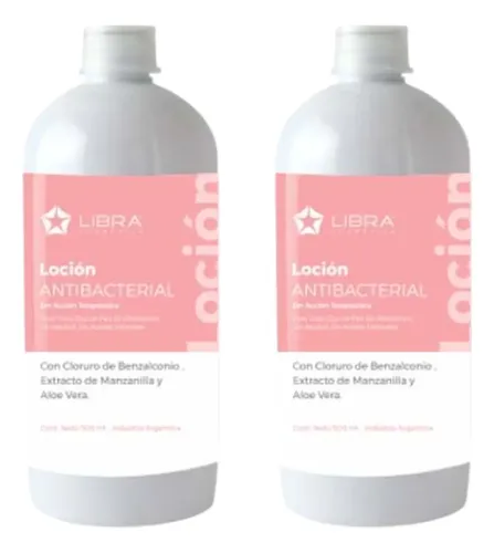 2 Locion Antibacterial 500gr. – Libra Cosmetica Fragancia Suave