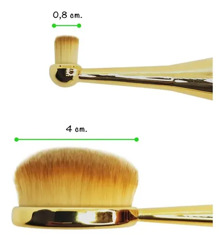Set 6 Brochas Oval Doradas Con Caja Prof