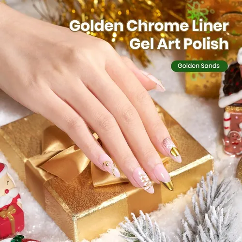 Gel Liner Uñas Beetles Gold Con Brocha Fina