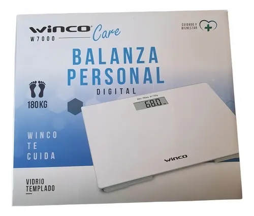 Balanza Digital Personal Para Personas Baño Led Winco W-7000 Color Blanco