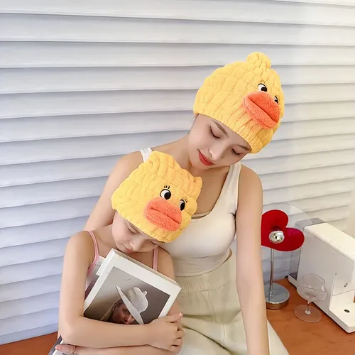 Gorro Toalla De Microfibra Secador De Cabello Diseño Pato A