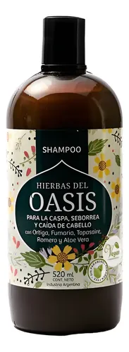 Shampoo Oasis 520ml Para La Caspa Seborrea Y Caida Vegano