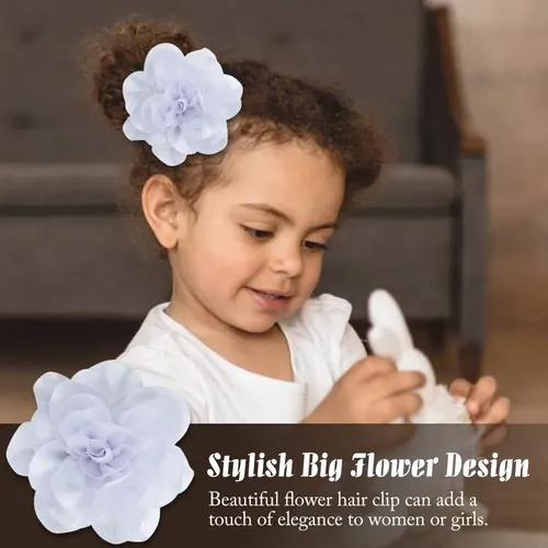 Paquete De 12 Pinzas Para El Cabello Dizila Con Flor Grande