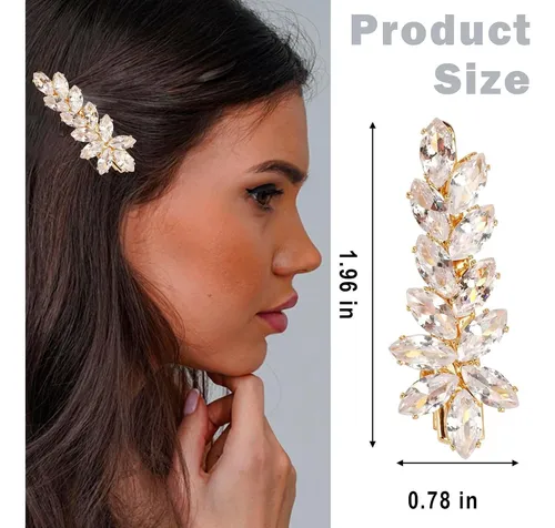 Pin De Cabello Con Rhinestone Vintage Para Novia (2 Uds)