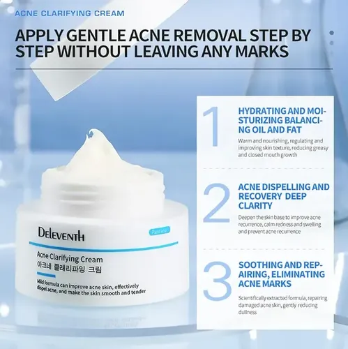 Crema Facial Aclarante Anti Acné Deleventh Con Pantenol