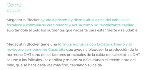 Megacistin Blocker 30 Cáp Blandas Prevención Caida Capilar