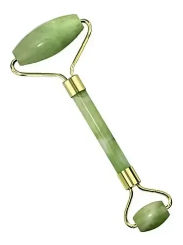 Masajeador Facial Rodillo De Piedra Jade Natural Doble Verde