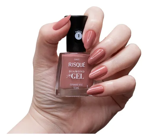 Esmalte Risque Diamond Gel 9,5ml Tonos Claro Blanco Camafeo