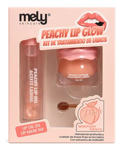 Kit Labial Mely Mascarilla Y Aceite Hidratante Durazno