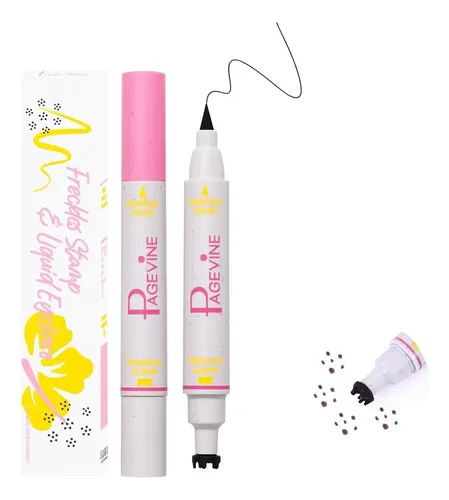 Kit 2 En 1 Tinta Para Pecas Y Delineador Negro Liopif