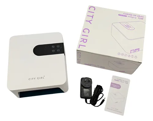 Cabina Uñas Lámpara Secado Rapido Uvled 72w City Girl Blanco