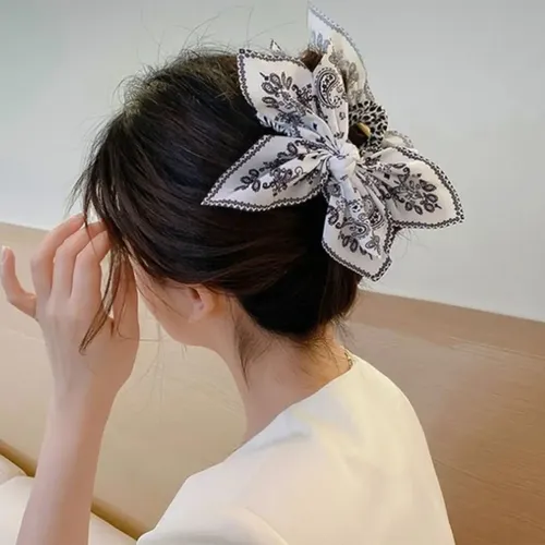 Pinza De Pelo Con Estampado De Flores Para Cabello Trenzado  As Shown In The First Picture