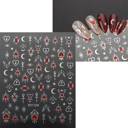 Calcomanías Para Uñas Con Forma De Estrella De Luna Brillant